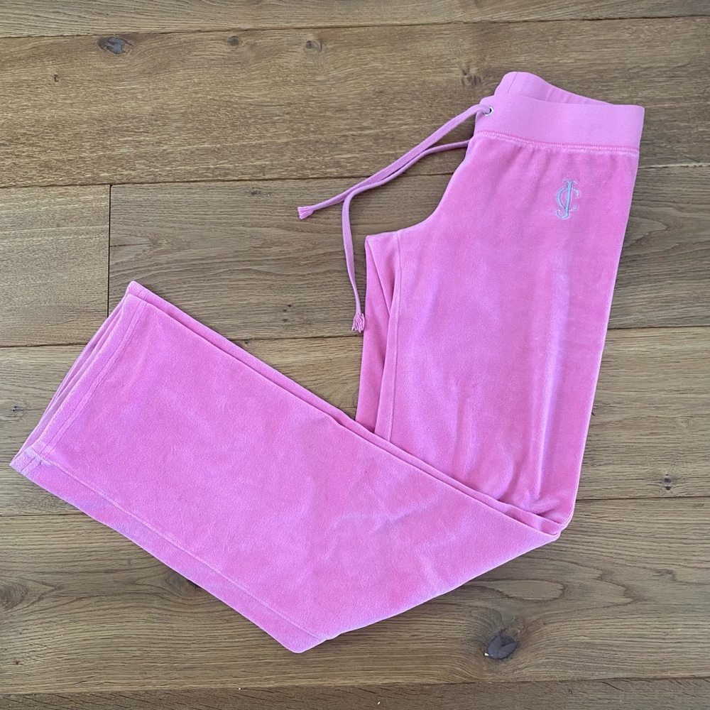 Y2K pink juicy couture velour pants